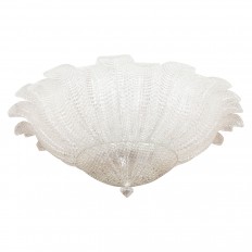 Textured clear Murano glass foliate form chandelier 